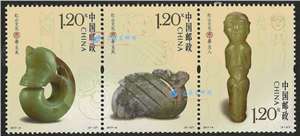 2017-8 红山文化玉器 邮票（三枚连印）购六套供撕口版
