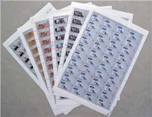 1994-14 傅抱石作品选 邮票 大版(一套六版,一版40套)
