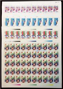 1992-8 第二十五届奥林匹克运动会 巴塞罗那奥运会 邮票 大版（一套四版，50套票）
