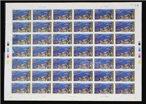 1995-25 香港风光名胜 邮票 大版（一套四版，42套票）