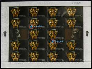 2001-20 古代金面罩头像 邮票 大版（一套两版，18套票）