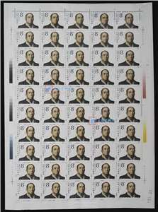 J168　李富春同志诞生九十周年 邮票 大版（一套两版，50套票）